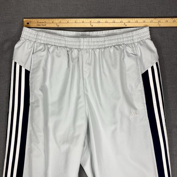 Adidas Track Pants Mens Sz XL Gray Baggy Wide Leg Streetwear Vintage Sweatpants - Picture 9 of 15